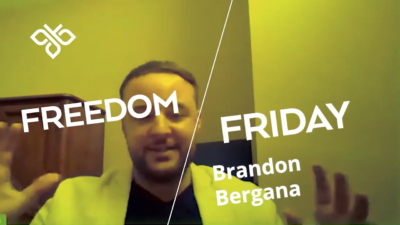 Video thumbnail with the words "Freedom Friday Brandon Bergana".