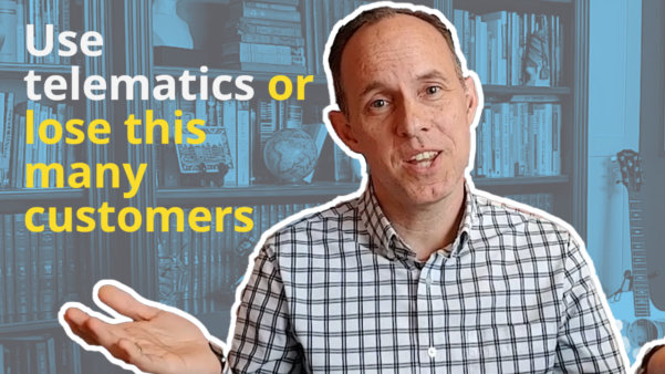 Video thumbnail with the words "use telematics or lose this many customers".