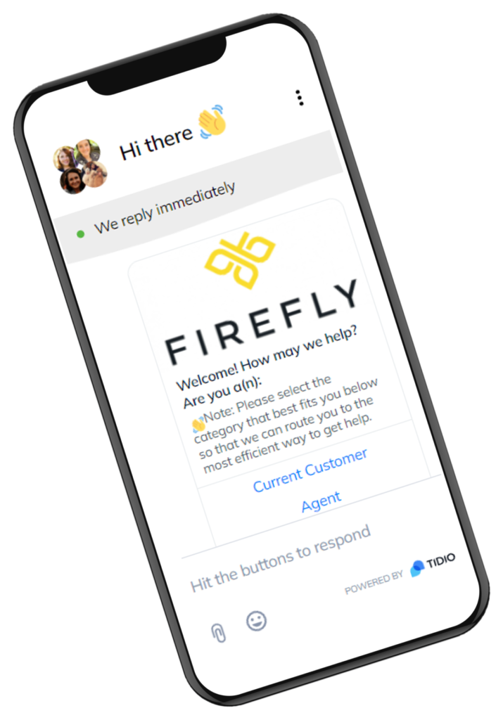 Firefly agency live chat phone example