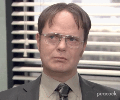 A gif of Dwight from the show "The Office" crying and saying "you're a good assistant Jim".