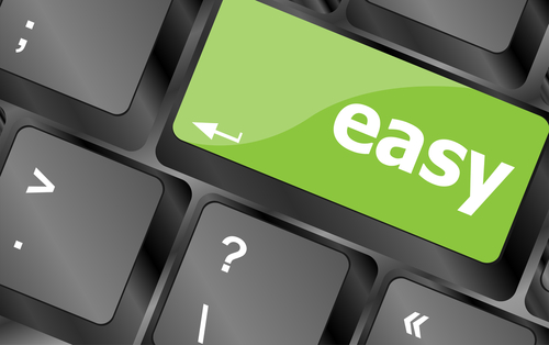 A green keyboard key reading "easy".